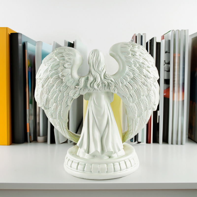  European-Style Angel Candlestick Living Room Tabletop Ornaments Electronic Candle Resin Crafts Handmade Jewelry