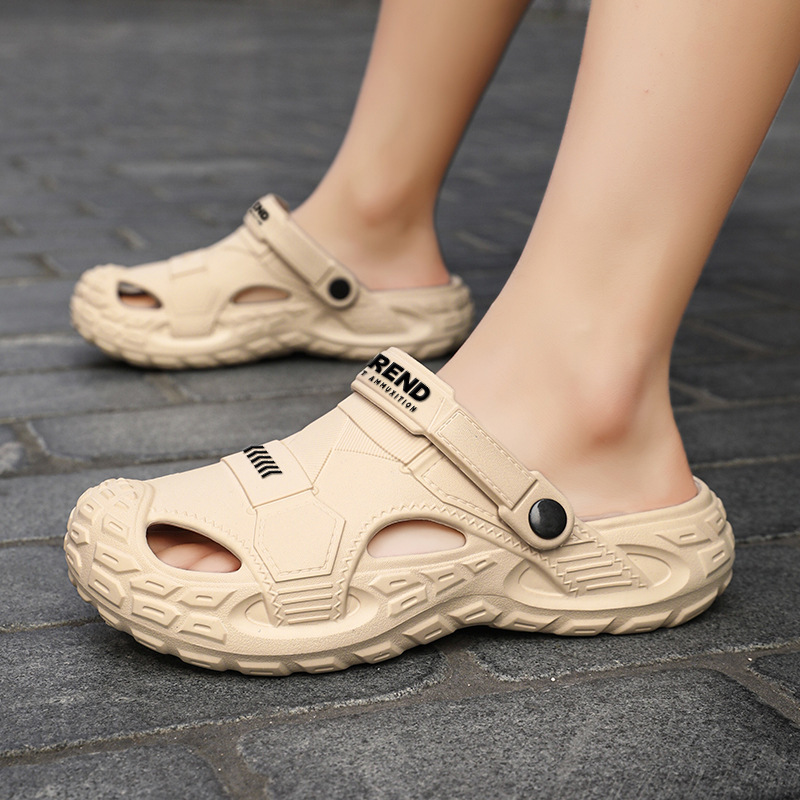Cross-Border 49 Large Size Closed-Toe Perforated Shoes for Men, New Summer Outdoor Dual-Use Beach Sandals, Men's Sports Slippers Cross-Border 49 Large Size Closed-Toe Perforated Shoes for Men, New Summer Outdoor Dual-Use Beach Sandals, Men's Sports Slippers