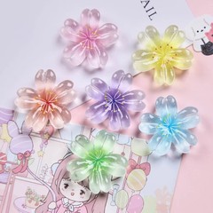 カラー透明桜花diy樹脂アクセサリークリームゴム携帯ケースヘアピンアクセサリー電気自動車ステッカー