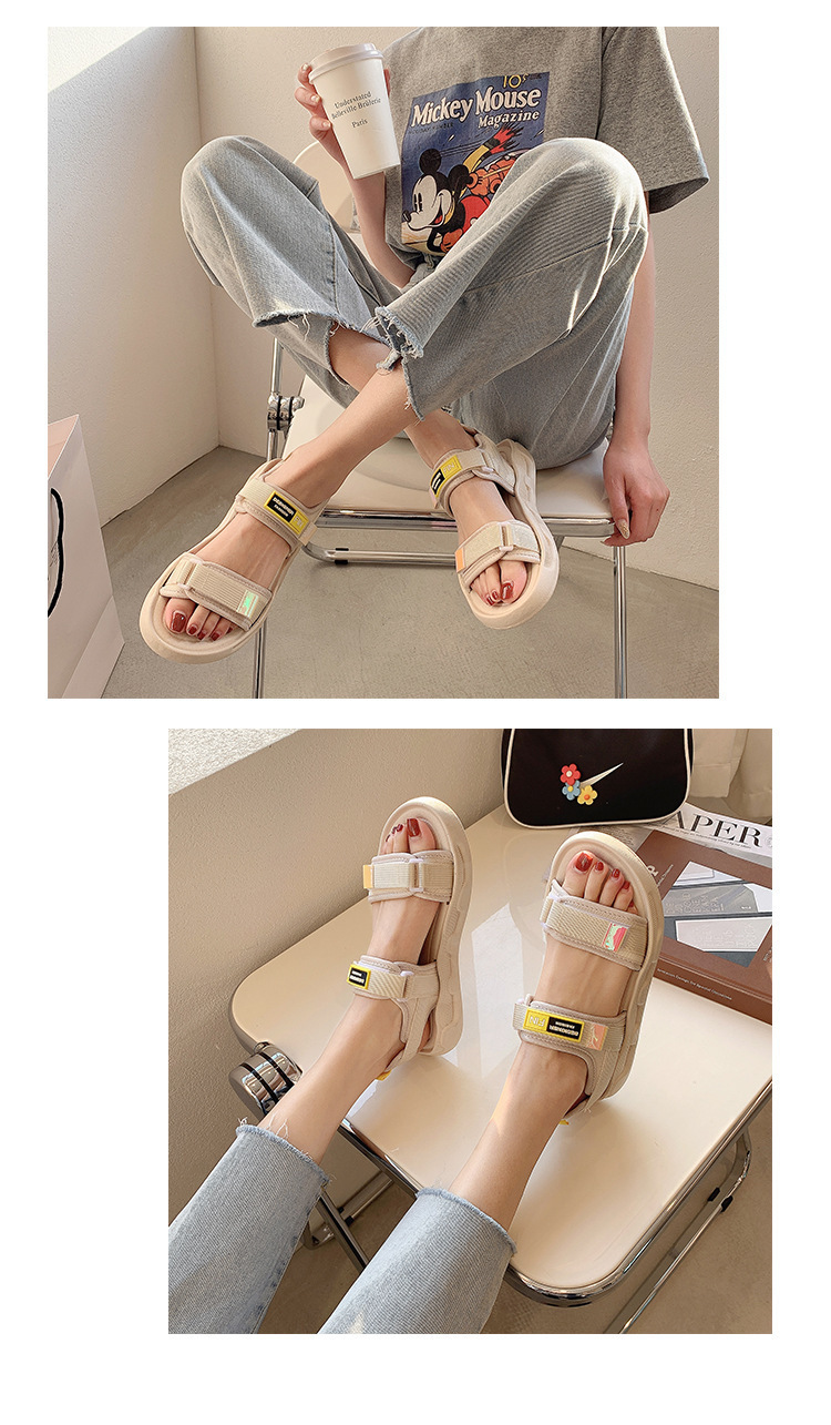 Sandali scorrevoli da donna Pantofole da piscina in pelle da spiaggia in gomma ad asciugatura rapida_voghion.com