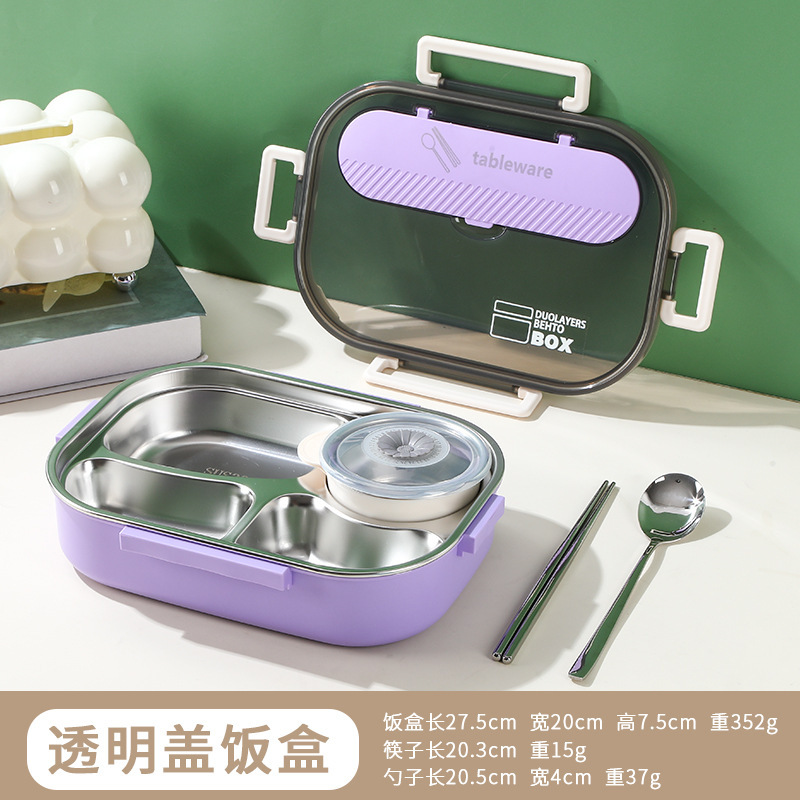 304 ステンレス鋼弁当箱密封されたコンパートメント鮮度保持弁当箱子供、学生、オフィスワーカーのためのポータブル断熱弁当箱|undefined