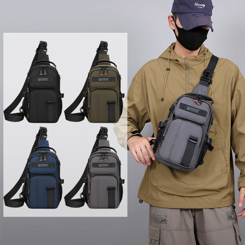 Nuevo bolso de pecho casual para hombres, función deportiva al aire libre, personalidad, mochila de hombro, mochila portátil de gran capacidad.