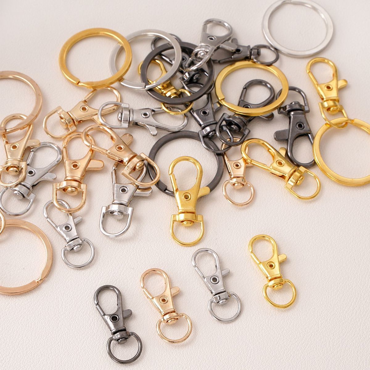 Zinc Alloy Dog Clip Keychain with Ring Metal Accessory Swivel Clasp Universal Clasp Small Hook Bag Clasp
