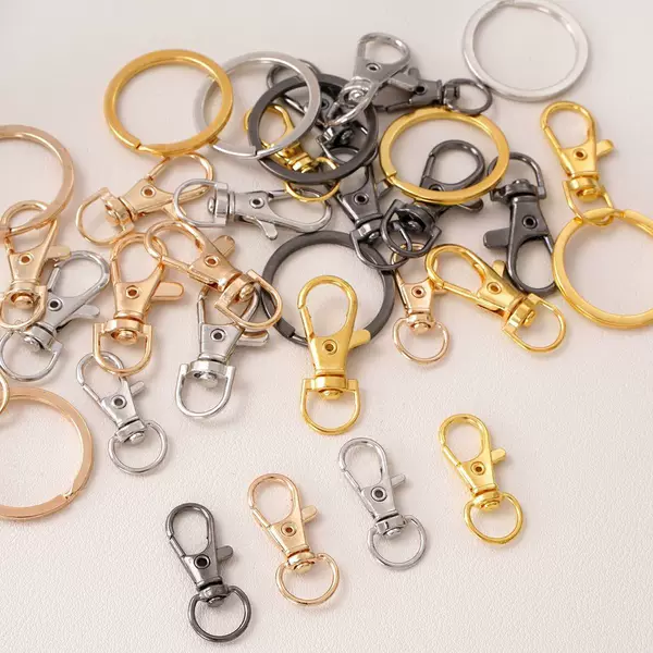 Zinc Alloy Dog Clip Keychain with Ring Metal Accessory Swivel Clasp Universal Clasp Small Hook Bag Clasp