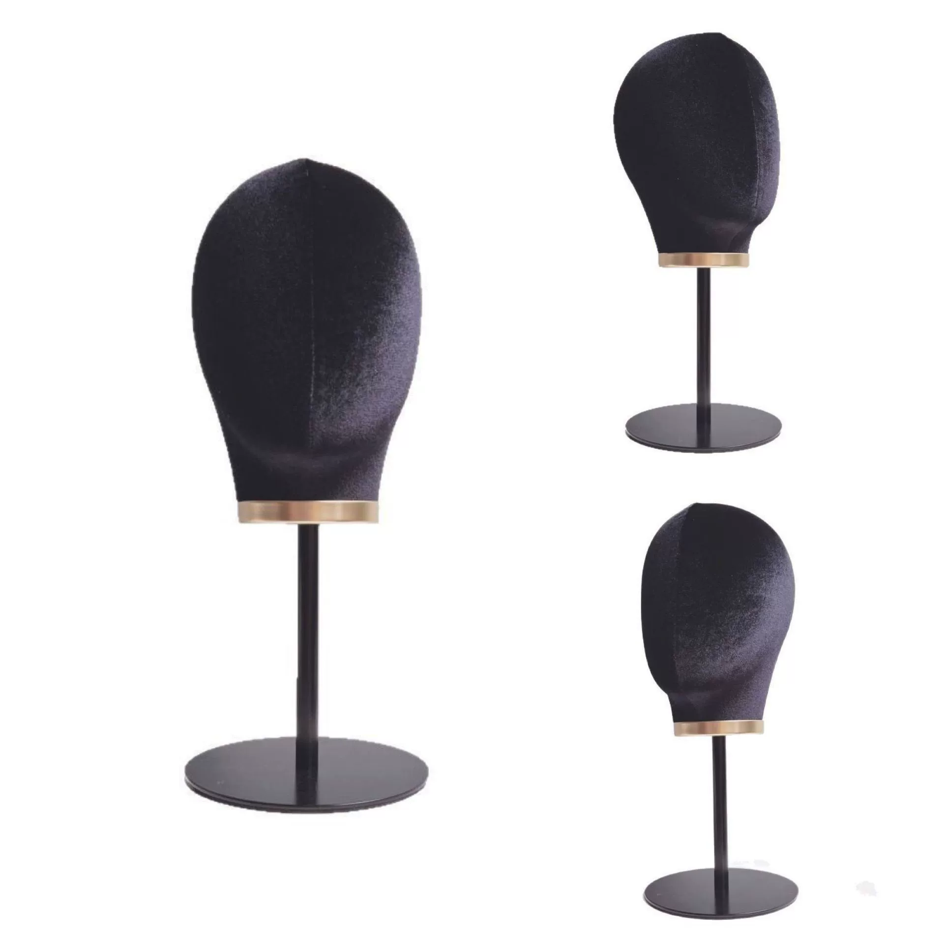 Beige velvet mannequin head, hat, stand, wig, storage system, (Cross-border trading)