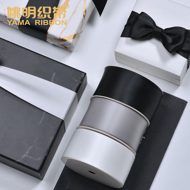 Yao Ming Ropa Accesorios cinta de doble cara poliéster satén 3,8 cm cinta embalaje para hornear DIY accesorios para el cabello cinta al por mayor