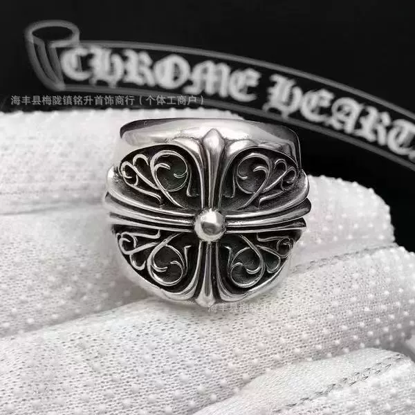 Производитель источник 925 титановое серебро CH Cronus кольцо крест ретро преувеличенное вечное сердце парное кольцо