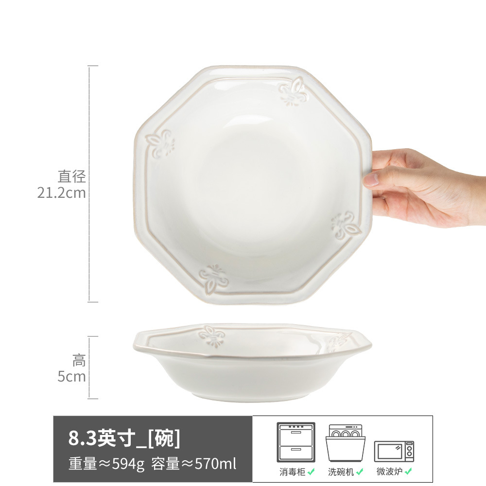 De alta calidad de estilo Palacio placa de cerámica Placa de carne hogar todo partido plato de desayuno Placa de pasta placa al por mayor