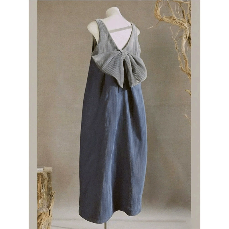 2025 новый летний стиль: элегантное платье-жилет с бантом в стиле зала для женщин с высоким чувством стиля