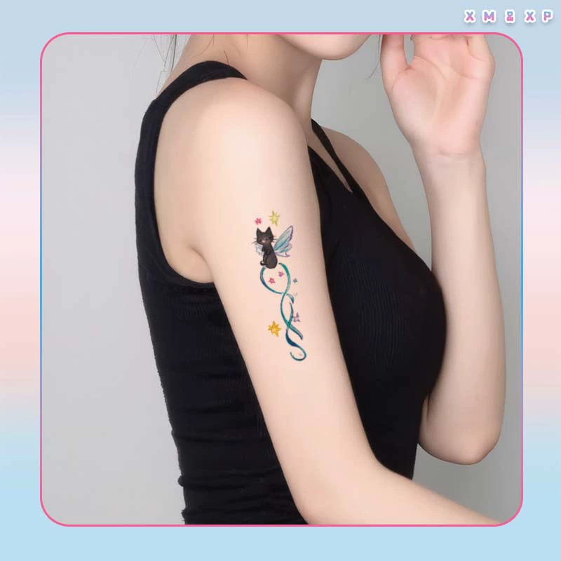 Small tattoo stickers with bow, waterproof watercolour, long-term effect