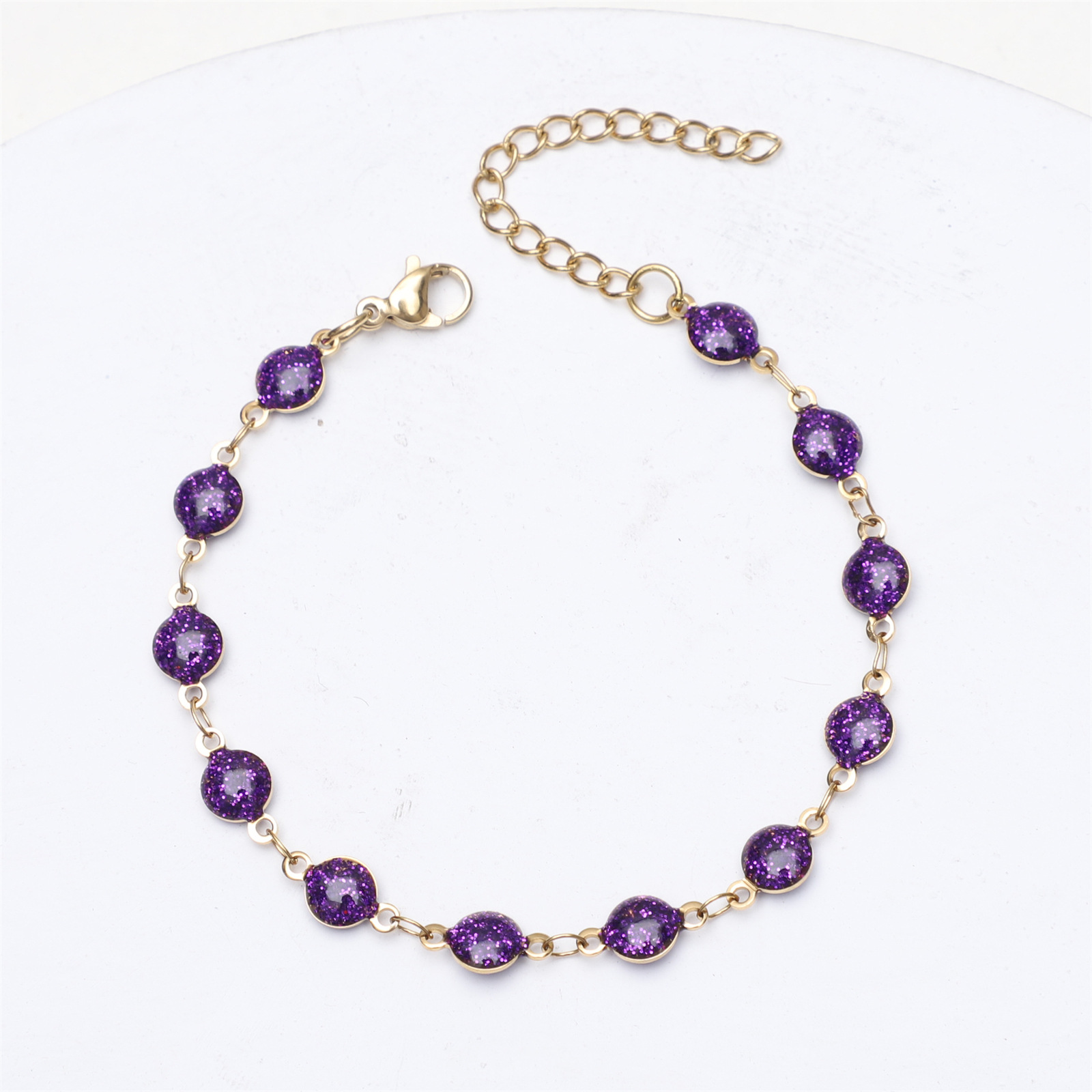 1 Piece Quantity Wholesale Jewelry IG Style Geometric Solid Color Titanium Steel Jewelry Set
