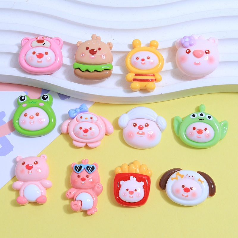 Cute pig costume Children's Fun handmade diy cream glue phone case headdress hairpin jewelry resin accessories wholesale