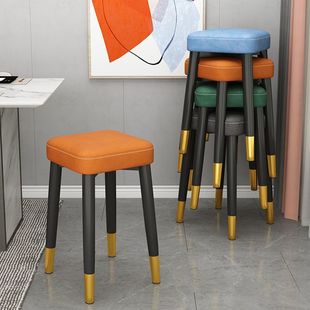 Modern Minimalist Household Light Luxury Stool, Stackable Stool, Stylish Living Room Stool, Dining Table Stool, Creative Dressing Stool, Thickened