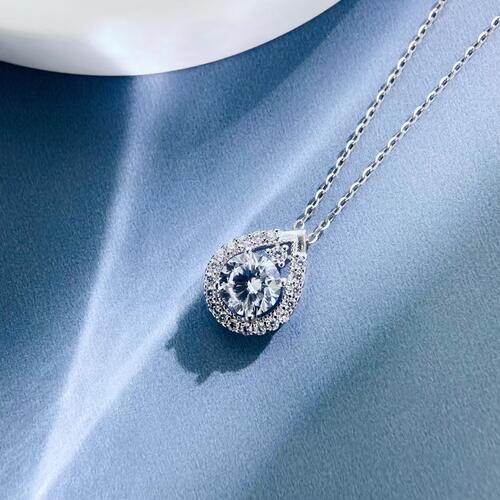 S925 sterling silver mirror polished clavicle chain minimalist design drop-shaped silver necklace