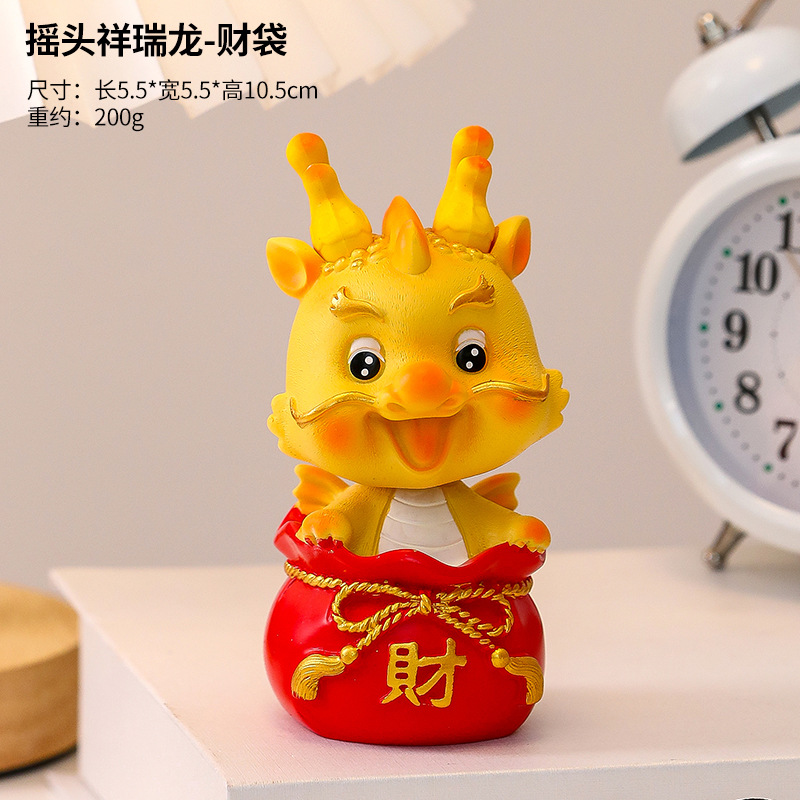 Dragón año mascota creativa Furui Zodiaco dragón almacenamiento decoración hogar entrada clave almacenamiento bandeja regalo de inauguración