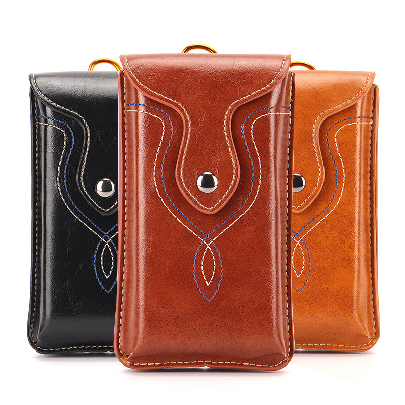 Factory Direct mobile phone bag leather multifunctional belt belt outdoor construction site work mobile phone case Wholesale