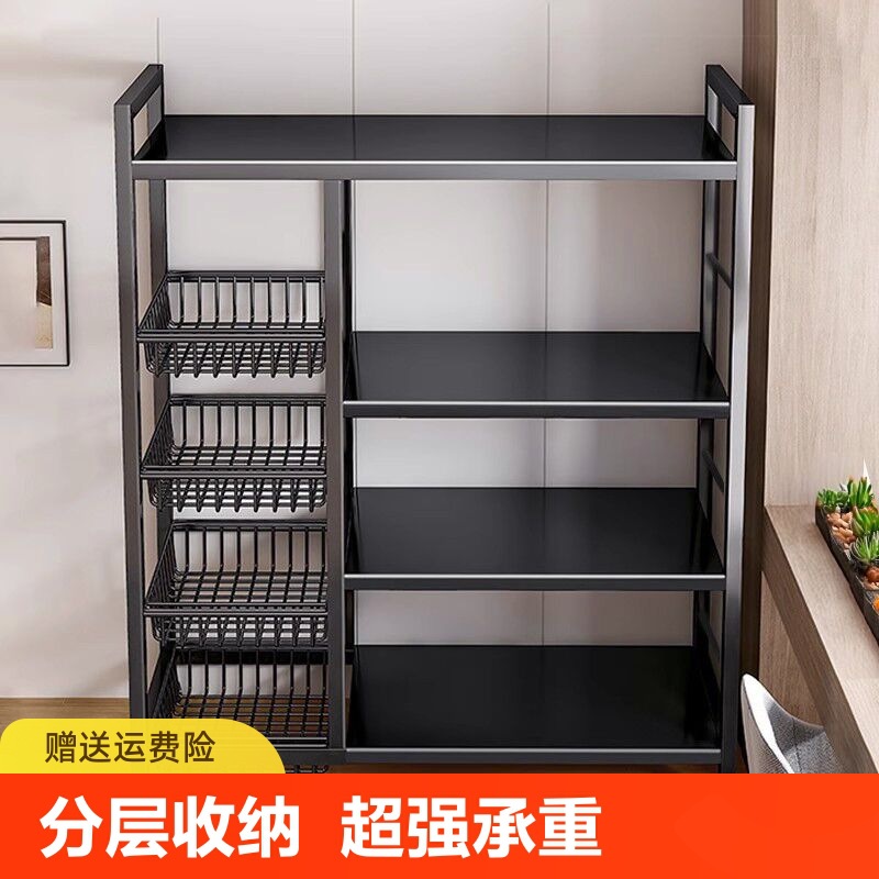 定制厨房置物架落地橱柜多功能微波炉锅多层蔬菜篮子收纳储物