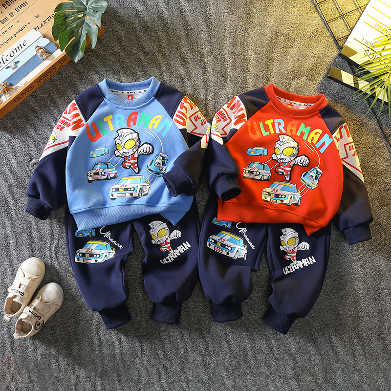 6101 Ultraman ropa traje de otoño para hombre 2024 nuevo suéter de dos piezas para niños de primavera y otoño para bebés