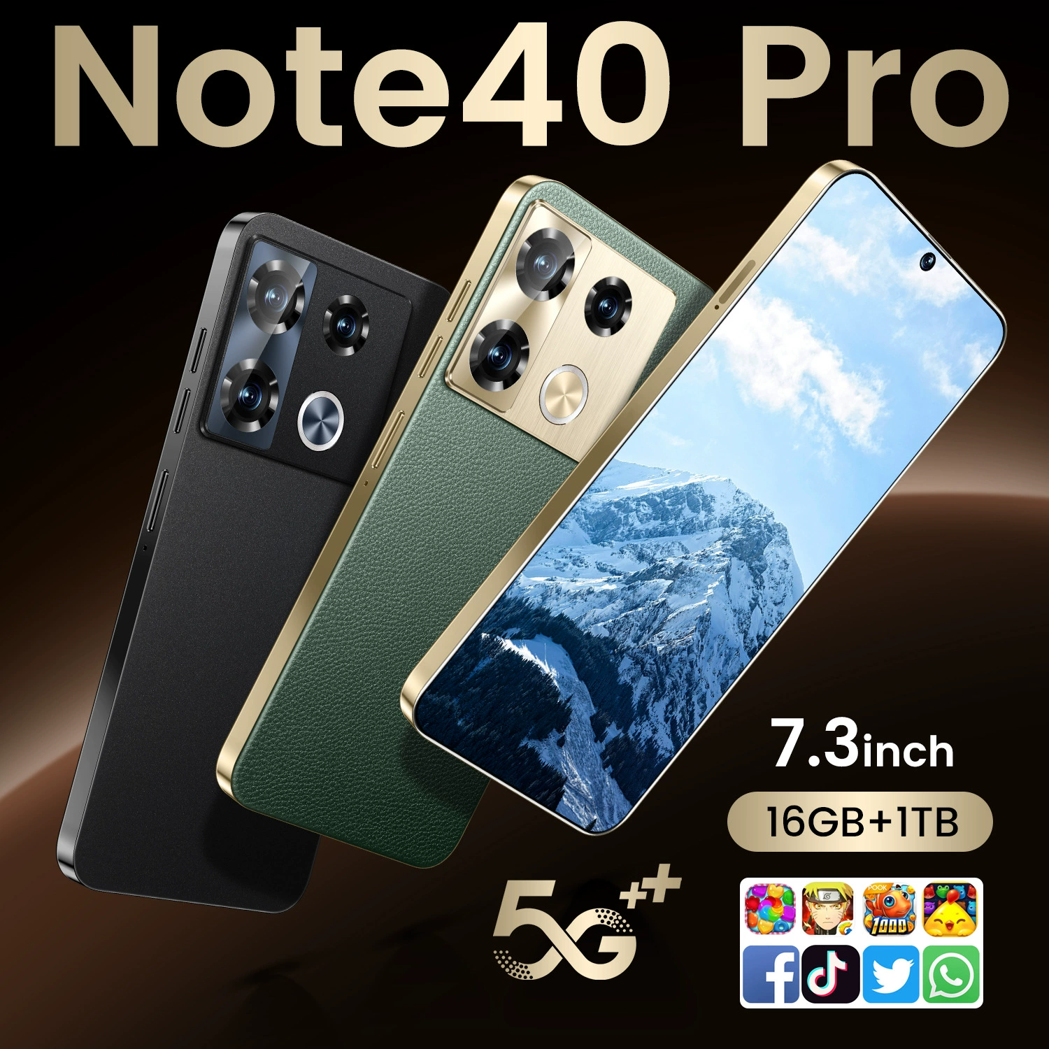 2025 новая модель Note40 смартфон на Android 5G фабричный мобильный телефон 7.3" всё в одном 16+1T большой экран, готовая поставка