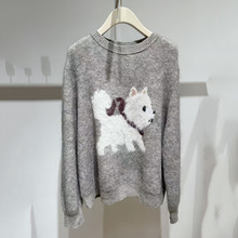 2025冬季新款女装卡通提花百搭宽松圆领针织衫女上衣女3GB233191