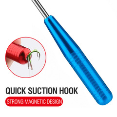 Hook remover blind poke quick remover stainless steel deep throat hook remover magnetic portable hook remover fishing tool