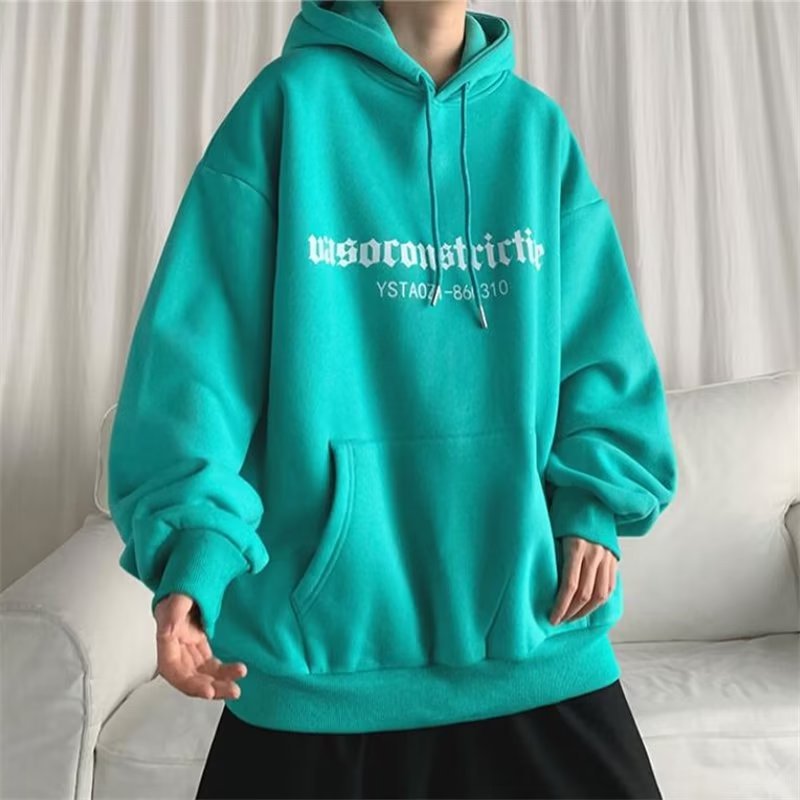 Sweat à capuche homme bleu klein oversize doublé polaire hiver_voghion.com