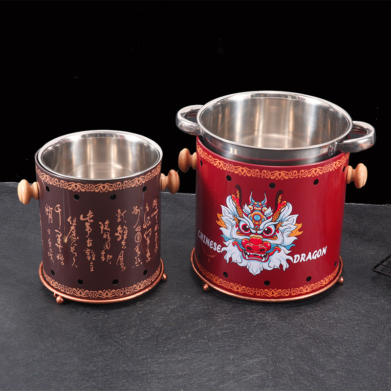 Stainless Steel Chinese Style String Pot Spicy Beef Tripe Pot Pot Special Pot Alcohol Stove Small Hot Pot Bash Tripe Pot