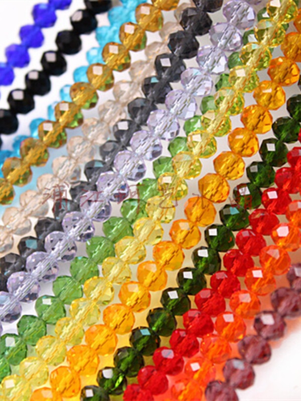 DIY Bracelet Handmade Beading Material Kit 8mm Glass Crystal Flat Beads Door Beads Curtain Partition Semi-Finished Loose Beads