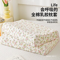Z乳胶枕套全棉纯棉一对装家用记忆枕头套40x60橡胶枕专用儿童枕套