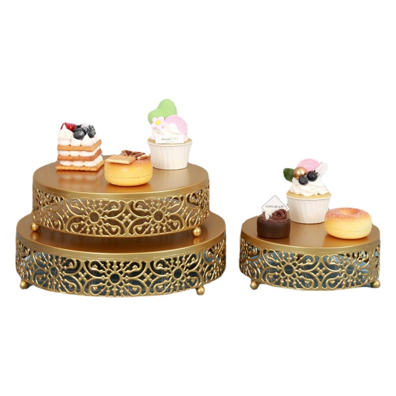 Decoración de Mesa de la boda de estilo europeo apoyos Pastel redondo Placa de hierro de alta pierna estante de la torta plato de fruta bandeja de postre
