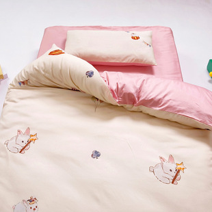 2025 New Type a Long-Staple Cotton Small Fresh Printed Kindergarten Multi-Piece Set for Home Kidsren's Room Cute Set