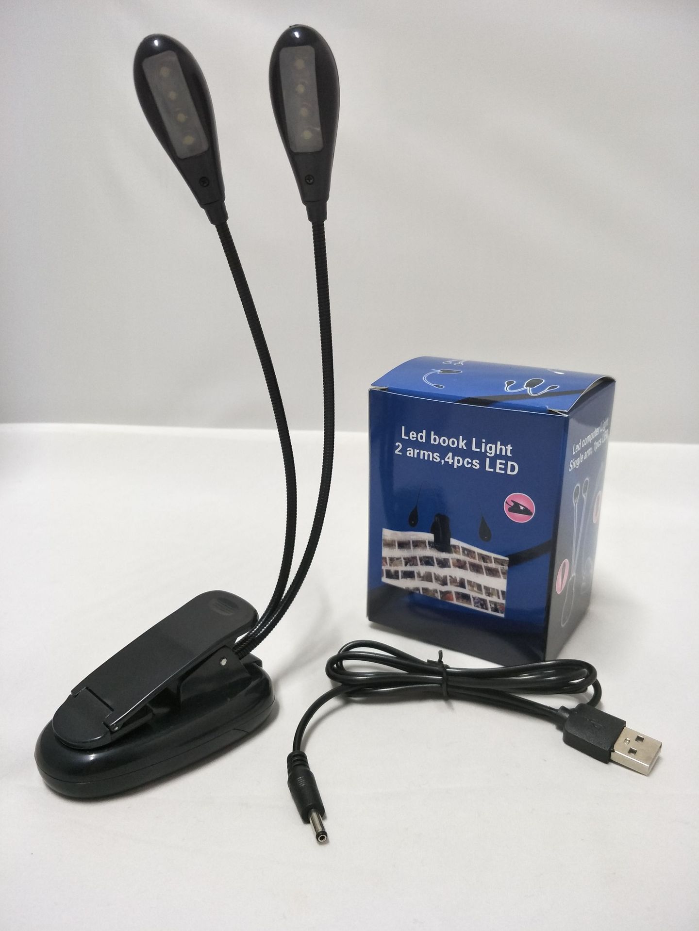 Lámpara de lectura con doble barra y 4 luces, lámpara de escritorio LED con clip de 8 luces para lectura, luz para leer partituras, luz con clip para partituras de piano.