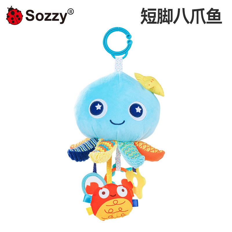 Sozzy nuevo bebé mar peluche muñeca de música calmante coche colgante cama colgante 0 años cochecito juguetes colgantes