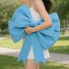 With bow, azure