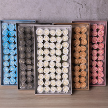 圣诞节拇指花头玫瑰香皂花批发肥皂花装饰礼盒花束礼物仿真花厂家