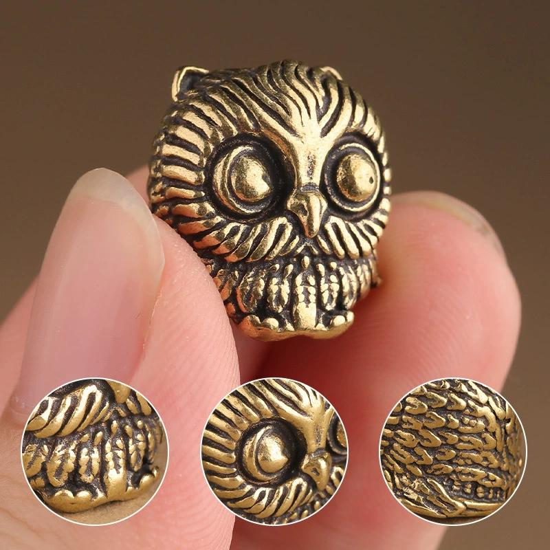 Brass creative travel backpack, pendant, flashlight, wholesale, owl