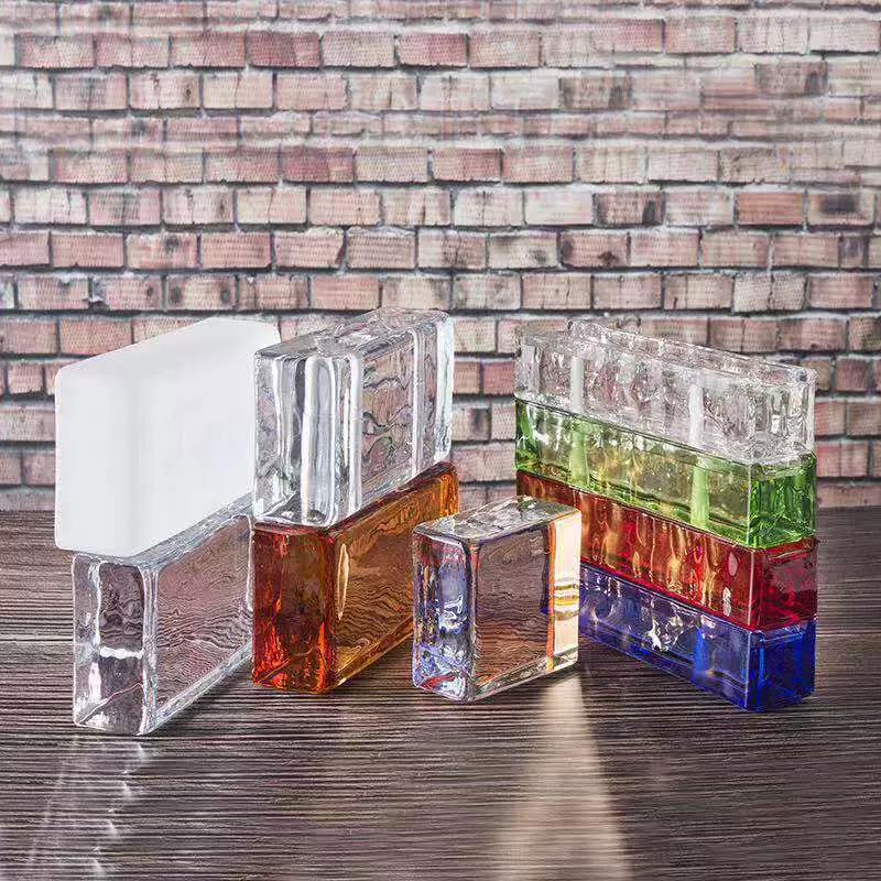 热熔气泡砖彩色磨砂水晶砖实心玻璃空心砖透明方形玄关户外隔断墙