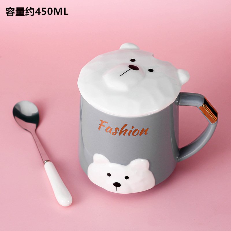 Creativa encantadora caricatura de cerámica taza de oficina regalo taza de café taza de agua taza de desayuno de pareja