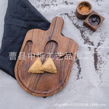 创意木制托盘家用早餐盘儿童幼儿园水果饼干盘带手柄双面可用木板