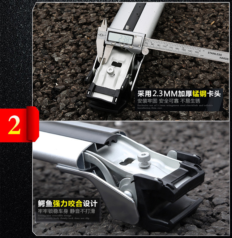 Neutral Car Luggage Rack Aluminum Alloy Travel Suitcase Bicycle Rack Crossbar Roof Rack Weight Strong Crossbar Rack