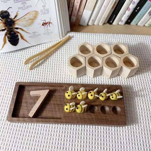 Australian Montessori Wooden Beehive Game Wooden Beehive Beehive Basswood Open Materials Educational Toy