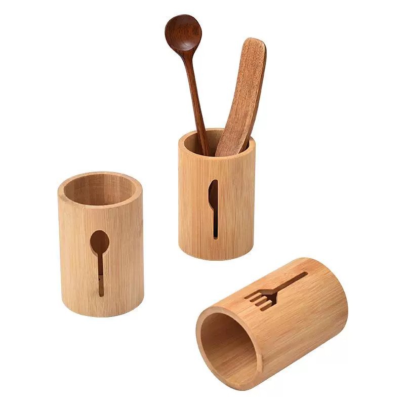 Organizador de Cubiertos de Bambú Multifuncional para Cocina image 6