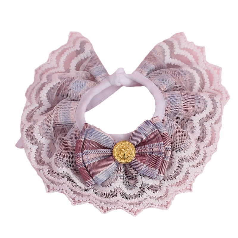 Collar de gato de encaje para perros collar de gato para perros collar de muñecas corto collar de muñecas de estilo pastoral artículos para mascotas
