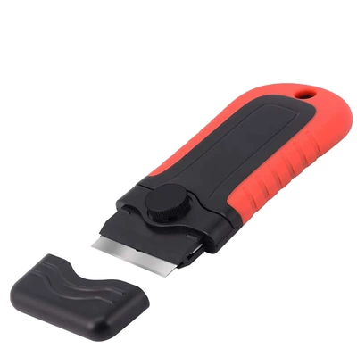 Car film tool does not hurt the glass hard plastic cleaning knife small shovel knife color change film old film glue removal push knife scraper (Car cleaning tools) - red