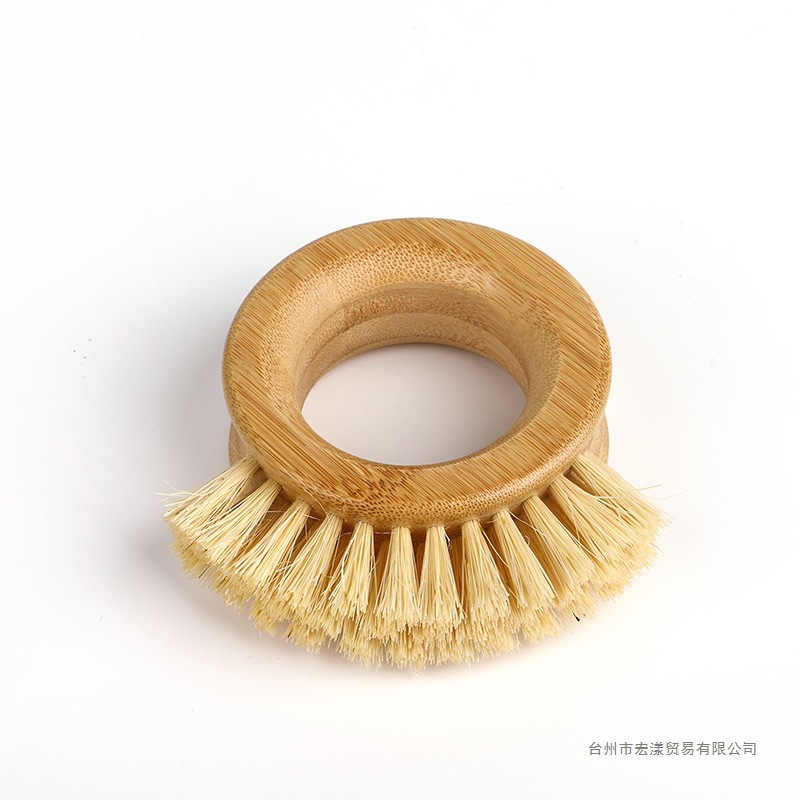 现货创意蔬菜水果刷 环型锅碟碗刷竹木剑麻厨房清洁木质刷子