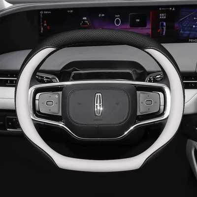 Ultra-Thin Handle Cover, Steering wheel cover - lincoln-double-d-type-black-and-white-ultra-thin-model-default