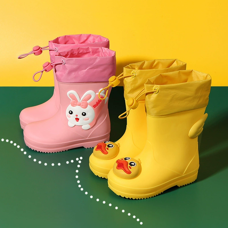 Children's raincoat, cute shoes, non-slip cartoon boots for men and women for early age, mid-length, wholesale