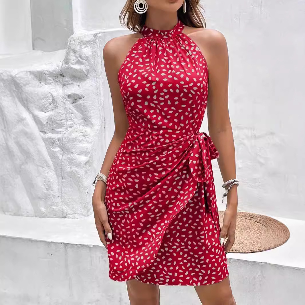 summer fashionable dress with zipper sleevless