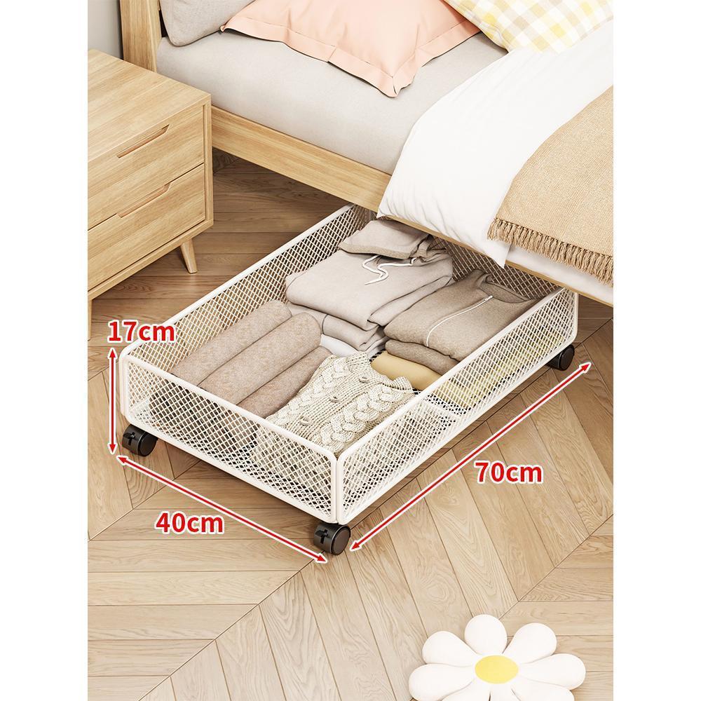Caja de almacenamiento debajo de la cama, caja de almacenamiento plana con polea, caja de almacenamiento debajo de la cama tipo cajón para el hogar, artefacto de almacenamiento de ropa