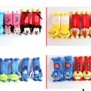 Cute Cartoon Kuromi Doll Head Children's Soft Protective Cover Car Interior Plush Seat Belt Shoulder Cover